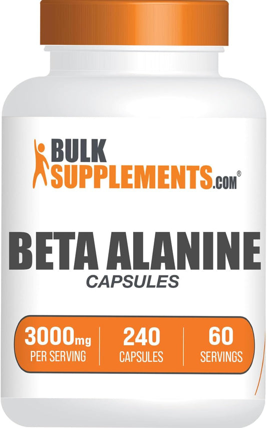 .Com Beta Alanine Capsules - Beta Alanine Supplement, Pre-Workout Supplement - Gluten Free, 4 Capsules per Serving, (3000Mg), 240 Count (Pack of 1)